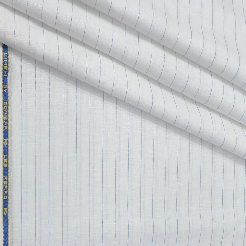 Shirt Fabric Donear 60Lea 100%Linen Broad Lining Colour Blue N White