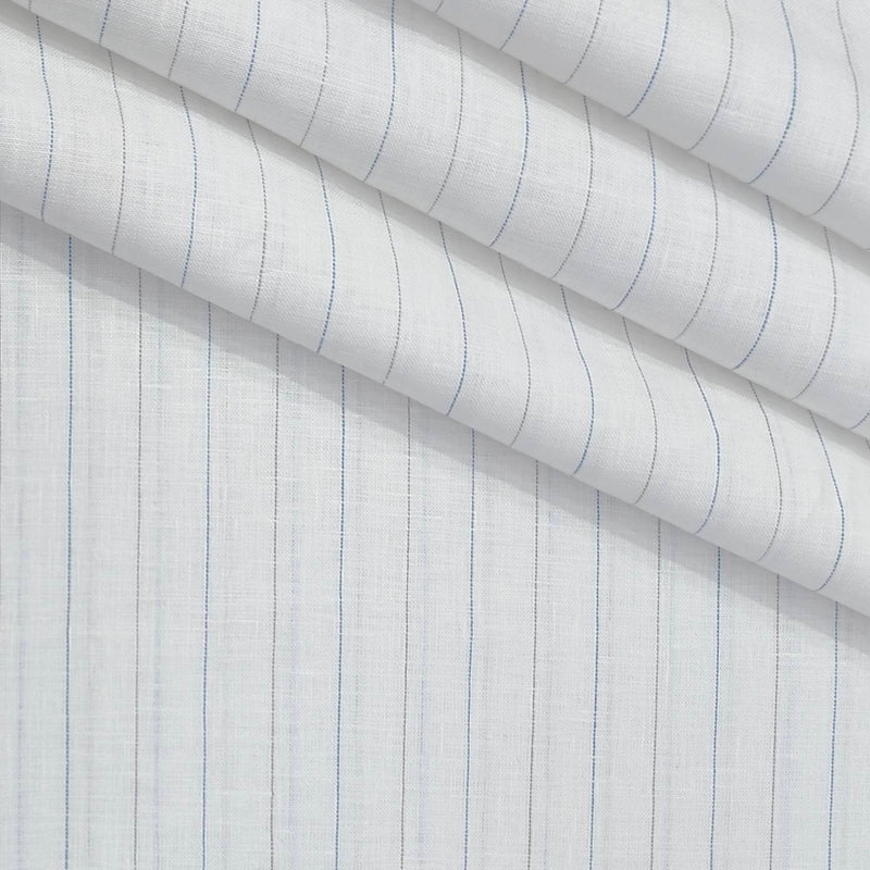 Shirt Fabric Donear 60Lea 100%Linen Broad Lining Colour Blue N White