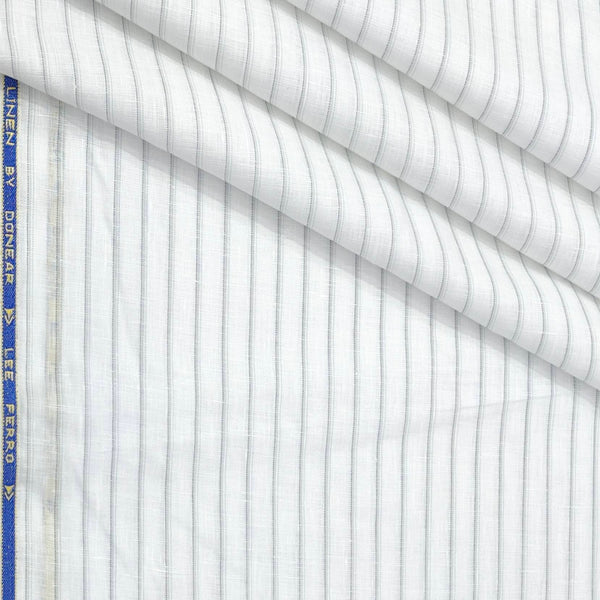 Shirt Fabric Donear 80Lea 100%Linen Lining With Slub Colour Grey N White