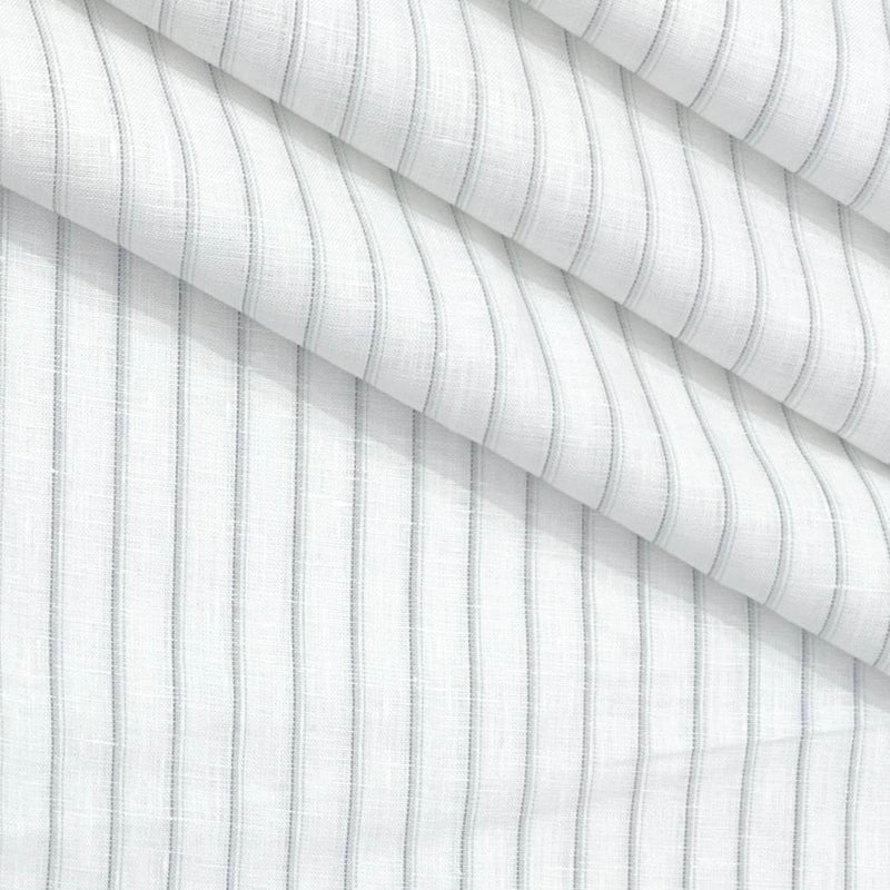 Shirt Fabric Donear 80Lea 100%Linen Lining With Slub Colour Grey N White