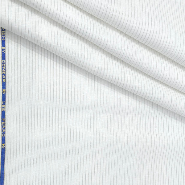 Shirt Fabric Donear 80Lea 100%Linen Lining With Slub Colour Light Brown N Off White