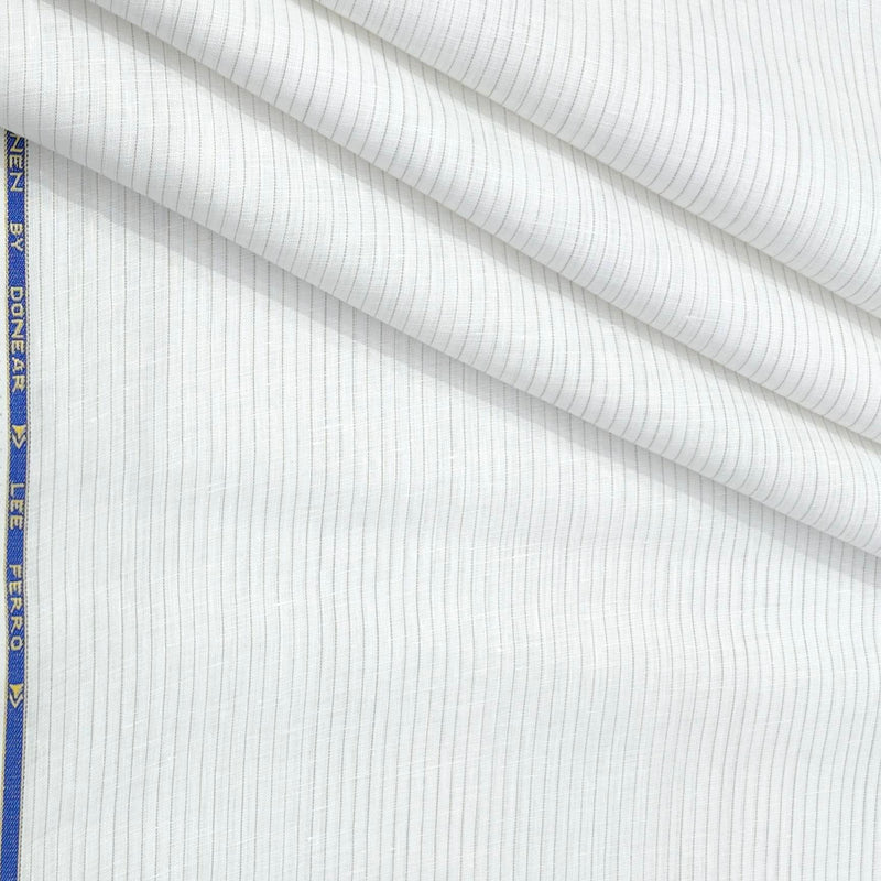 Shirt Fabric Donear 80Lea 100%Linen Lining With Slub Colour Light Brown N Off White