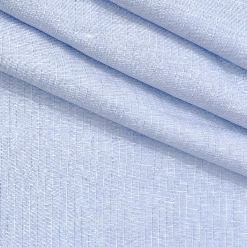 Shirt Fabric Donear 80Lea 100%Linen Lining With Slub Colour Blue
