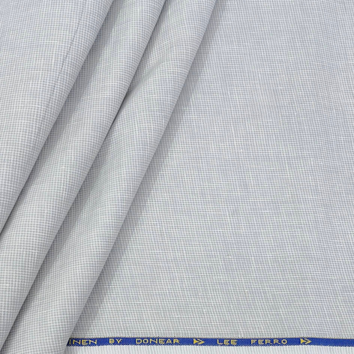 Shirt Fabric Donear 60Lea 100%Linen Pin Check Colour Light Grey