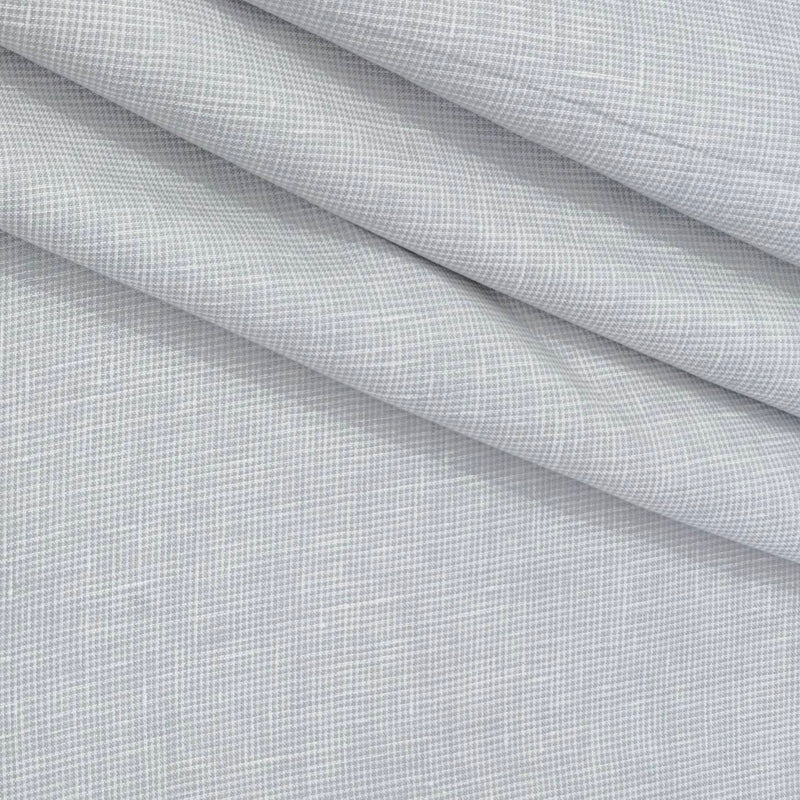 Shirt Fabric Donear 60Lea 100%Linen Pin Check Colour Light Grey