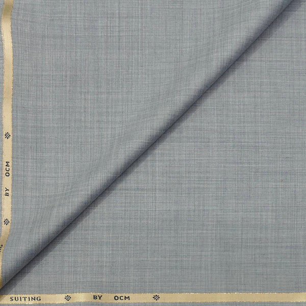 Trouser Fabric OCM Super 130s Wool Blended Slub Colour Light Grey