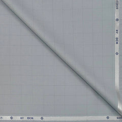 Trouser Fabric OCM Super 130s Wool Blended Check Colour Silver