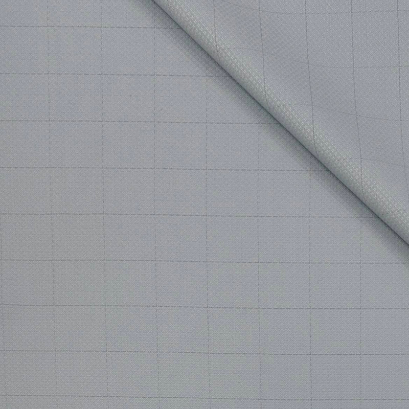 Trouser Fabric OCM Super 130s Wool Blended Check Colour Silver