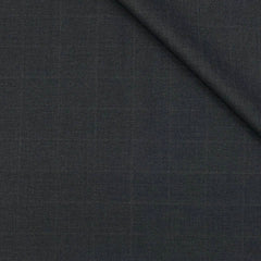 Trouser Fabric OCM Super 130s Wool Blended Broad Check Colour Steel Grey