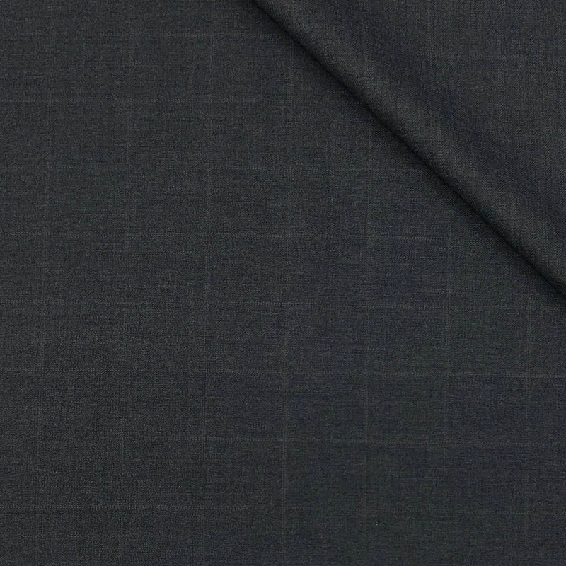 Trouser Fabric OCM Super 130s Wool Blended Broad Check Colour Steel Grey