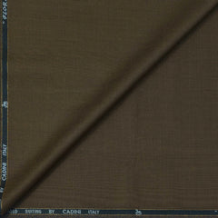 Trouser Fabric Canetti Italy Luxury 100s Wool Blended Slub Colour Cacao Brown