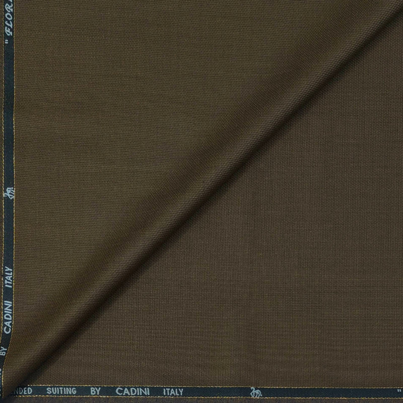 Trouser Fabric Canetti Italy Luxury 100s Wool Blended Slub Colour Cacao Brown