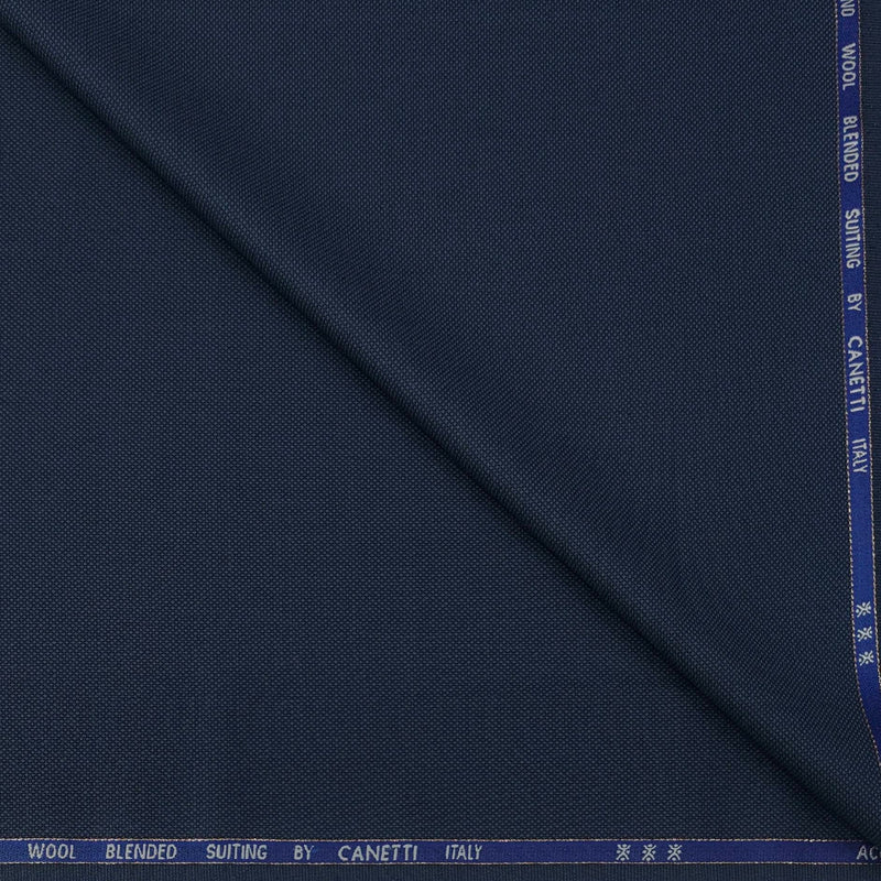 Trouser Fabric Canetti Italy Luxury 100s Wool Blended Dobby Colour Space Blue