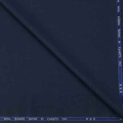 Trouser Fabric Canetti Italy Luxury 100s Wool Blended Dobby Colour Space Blue