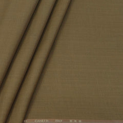 Trouser Fabric Canetti Italy Luxury Poly Viscose Slub Colour Golden Brown
