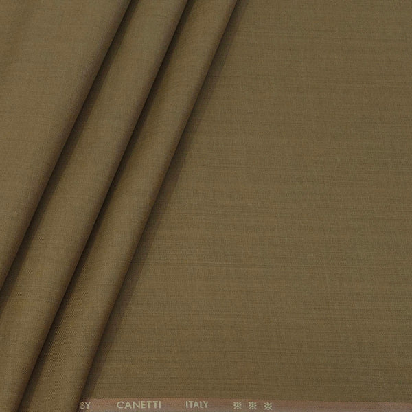 Trouser Fabric Canetti Italy Luxury Poly Viscose Slub Colour Golden Brown