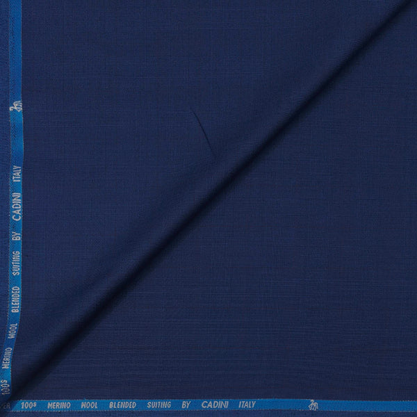 Trouser Fabric Canetti Italy Luxury 100s Wool Blended Mild Check Colour Cobalt Blue