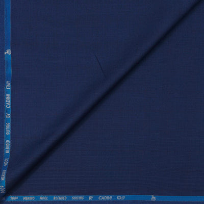 Trouser Fabric Canetti Italy Luxury 100s Wool Blended Mild Check Colour Cobalt Blue