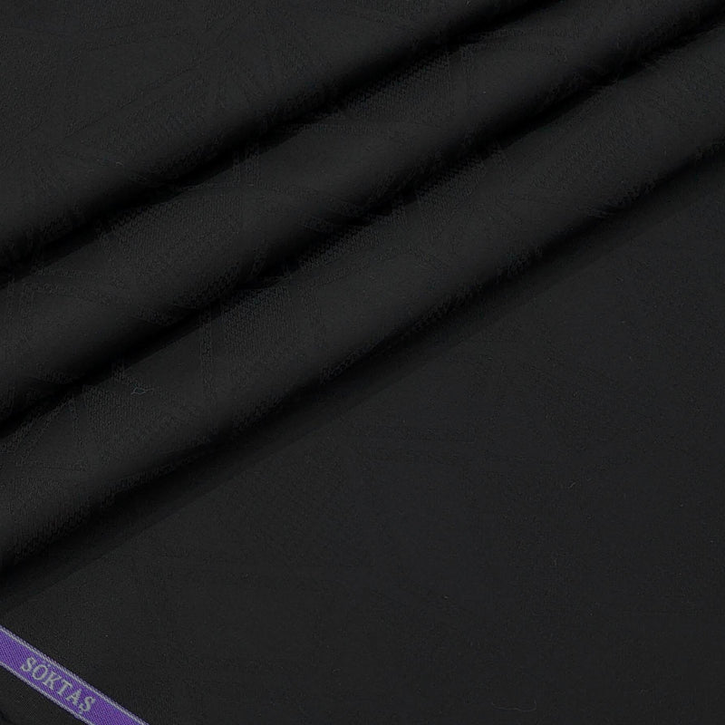 Shirt Fabric Soktas Finest 80s Giza Cotton Jacquard Colour Black