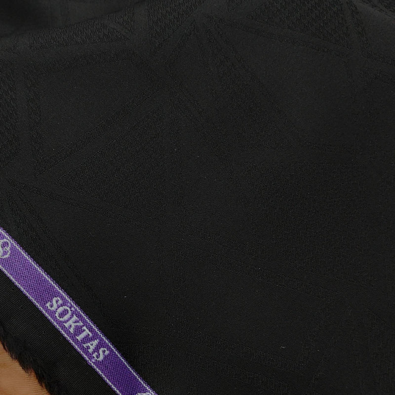 Shirt Fabric Soktas Finest 80s Giza Cotton Jacquard Colour Black