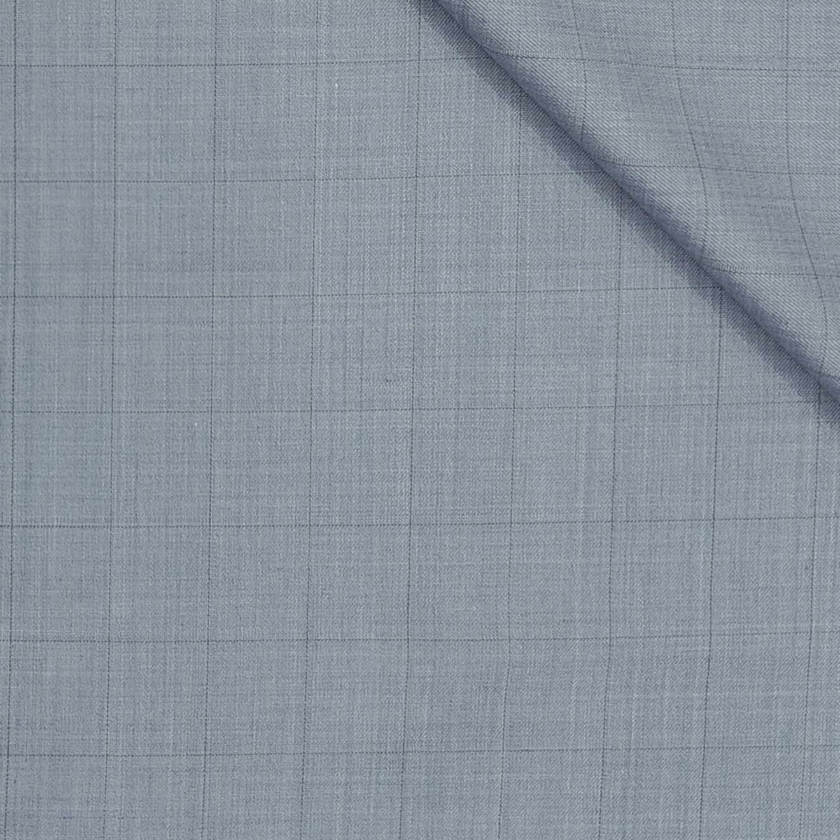 Trouser Fabric OCM Super 130s Wool Blended Broad Check Colour Water Blue