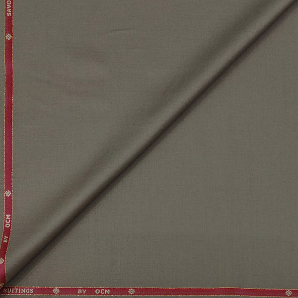 Trouser Fabric OCM Super 130s Wool Blended Plain Colour Dusty Brown