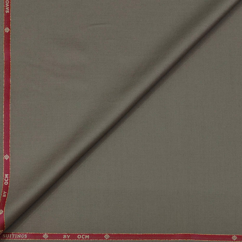 Trouser Fabric OCM Super 130s Wool Blended Plain Colour Dusty Brown