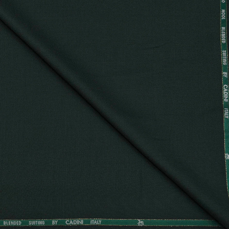 TROUSER FABRIC CANETTI ITALY LUXURY 100S WOOL BLENDED DOTTED COLOUR DARK PINE GREEN
