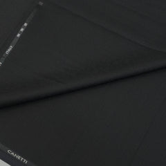 Trouser Fabric Canetti Italy Luxury Stretchable Poly Viscose Mix Check Colour Black