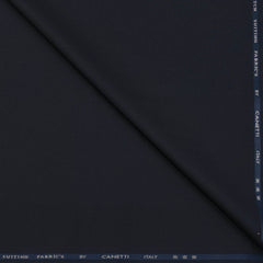 Trouser Fabric Canetti Italy Luxury Stretchable Poly Viscose Plain Colour Dark Blue