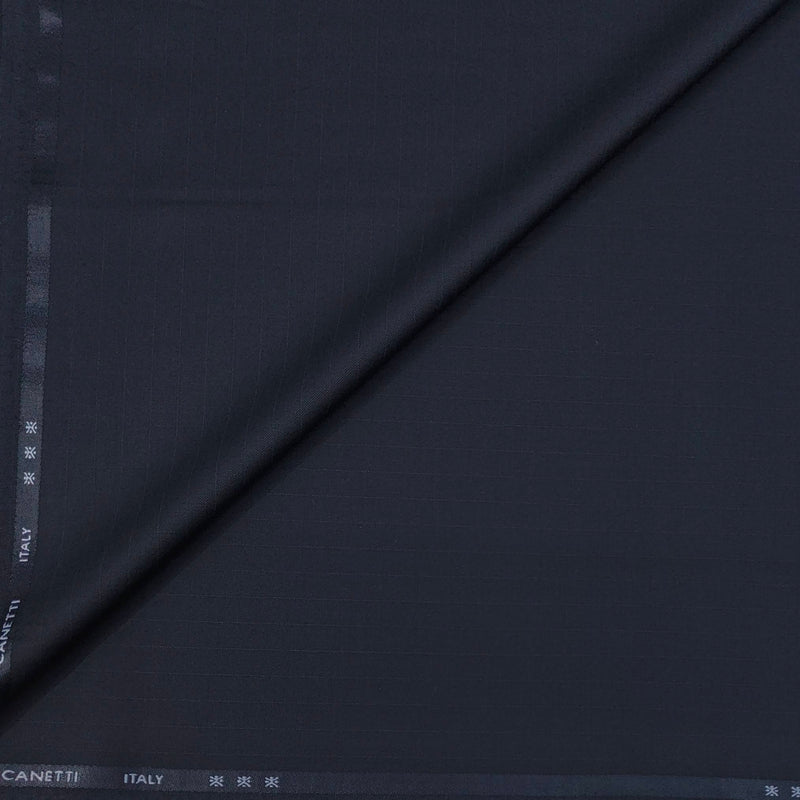 Trouser Fabric Canetti Italy Luxury Stretchable Poly Viscose Lining Colour Dark Blue