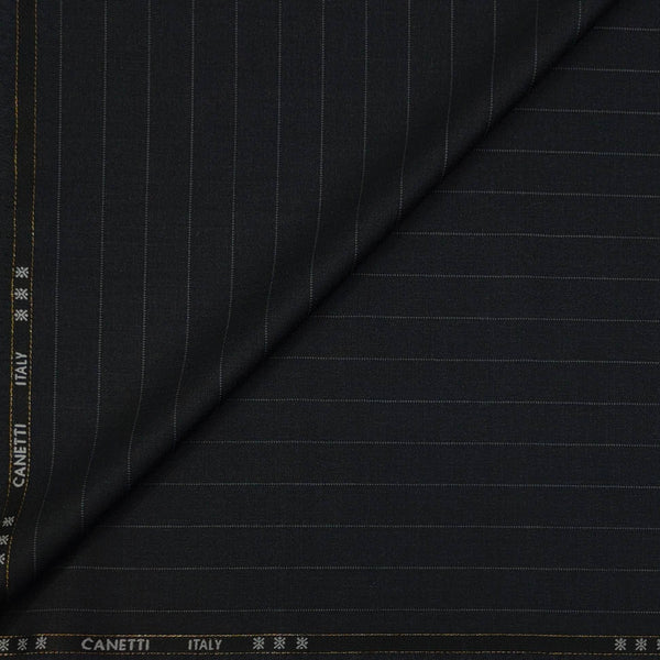 Trouser Fabric Canetti Italy Luxury 100s Wool Blended Broad Lining Colour Carbon Steel Grey