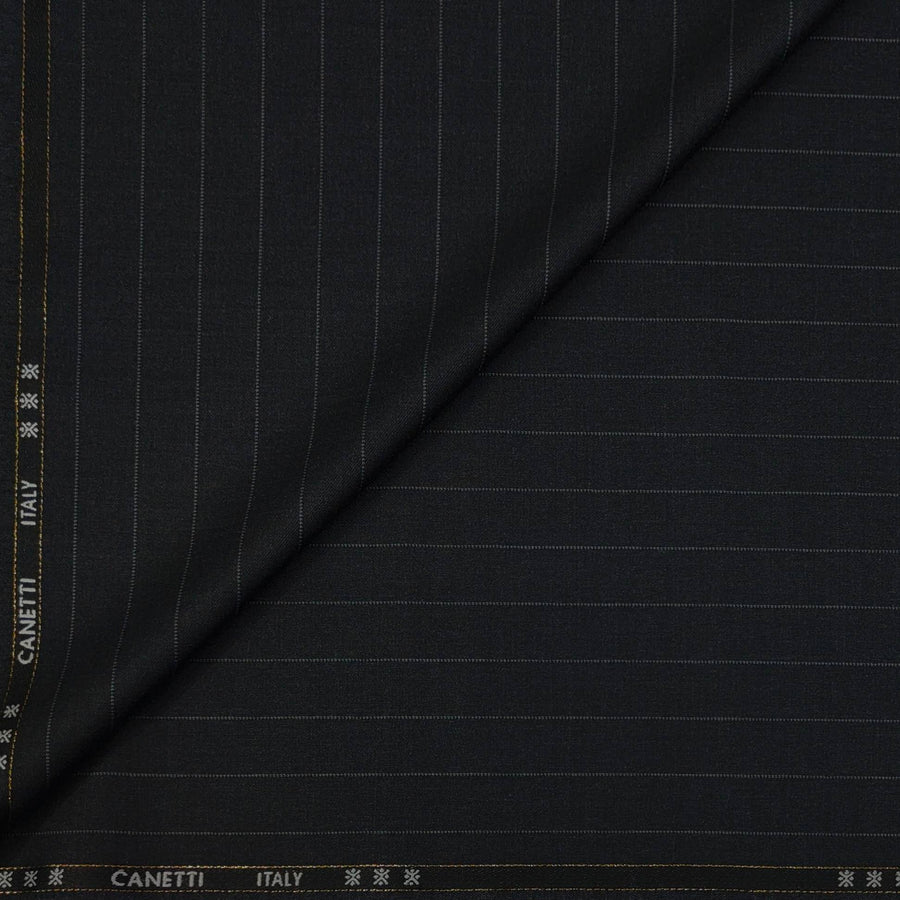 Trouser Fabric Canetti Italy Luxury 100s Wool Blended Broad Lining Colour Carbon Steel Grey