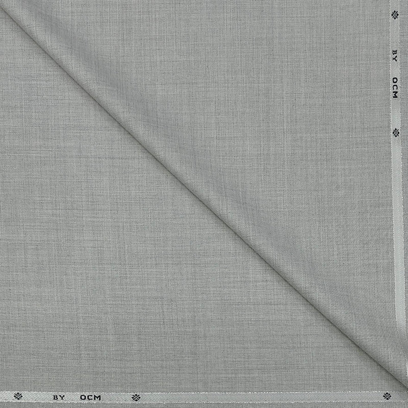Trouser Fabric OCM Super 130s Wool Blended Dull Broad Lining Colour Silver Grey