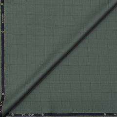 Trouser Fabric OCM Super 130s Wool Blended Check Colour Sage Green