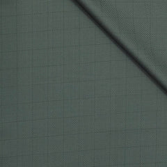 Trouser Fabric OCM Super 130s Wool Blended Check Colour Sage Green