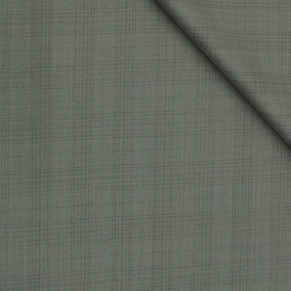 Trouser Fabric OCM Super 130s Wool Blended Broad Check Colour Faded Green