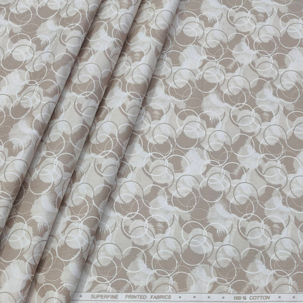 Shirt Fabric ManTire Giza Cotton Printed Colour Ash Brown