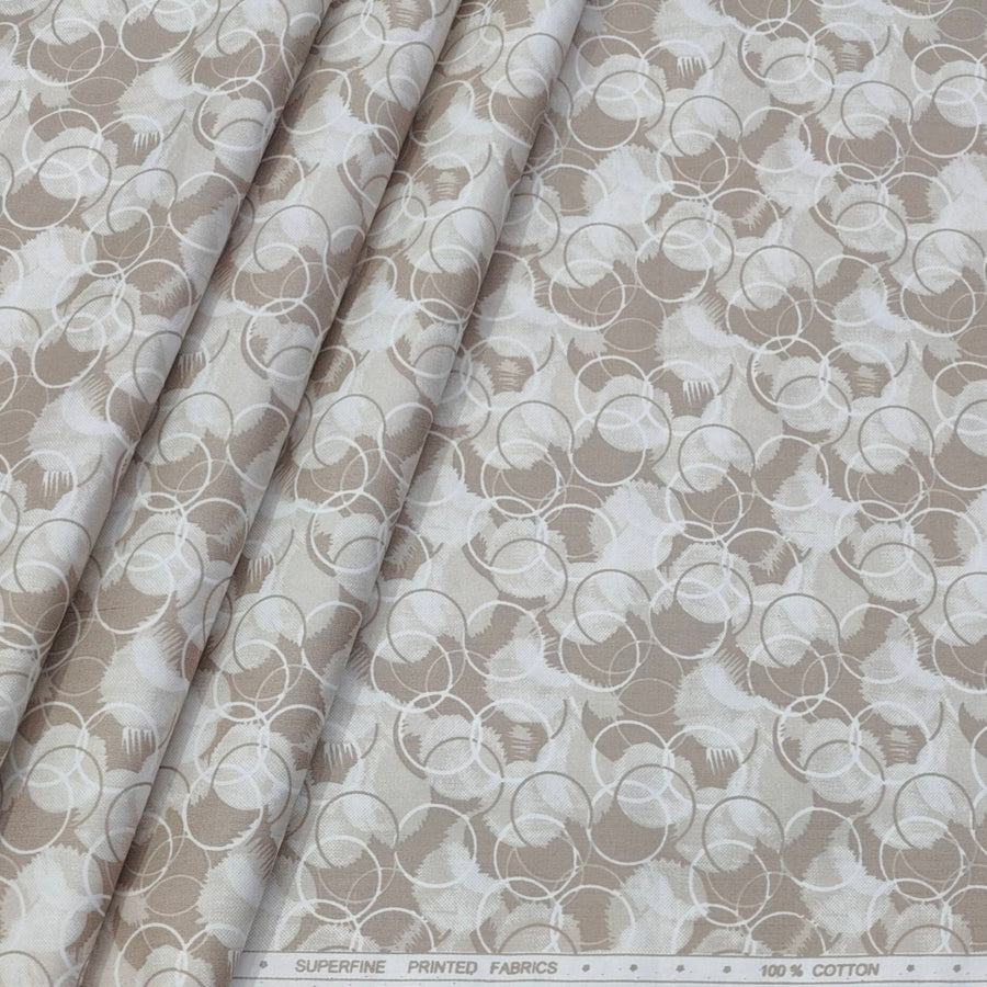 Shirt Fabric ManTire Giza Cotton Printed Colour Ash Brown