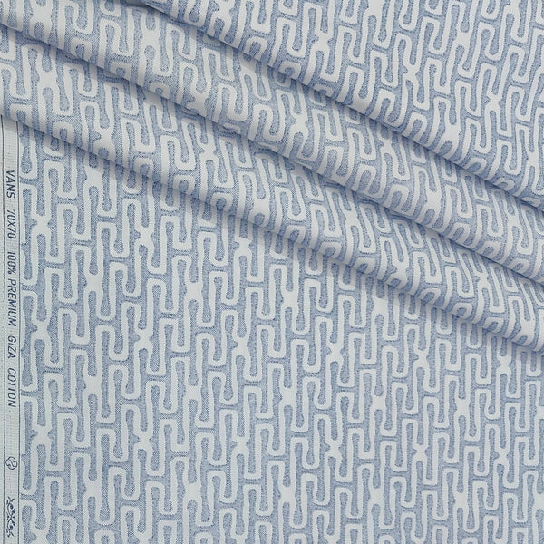 Shirt Fabric ManTire Giza Cotton Printed Colour Light Blue