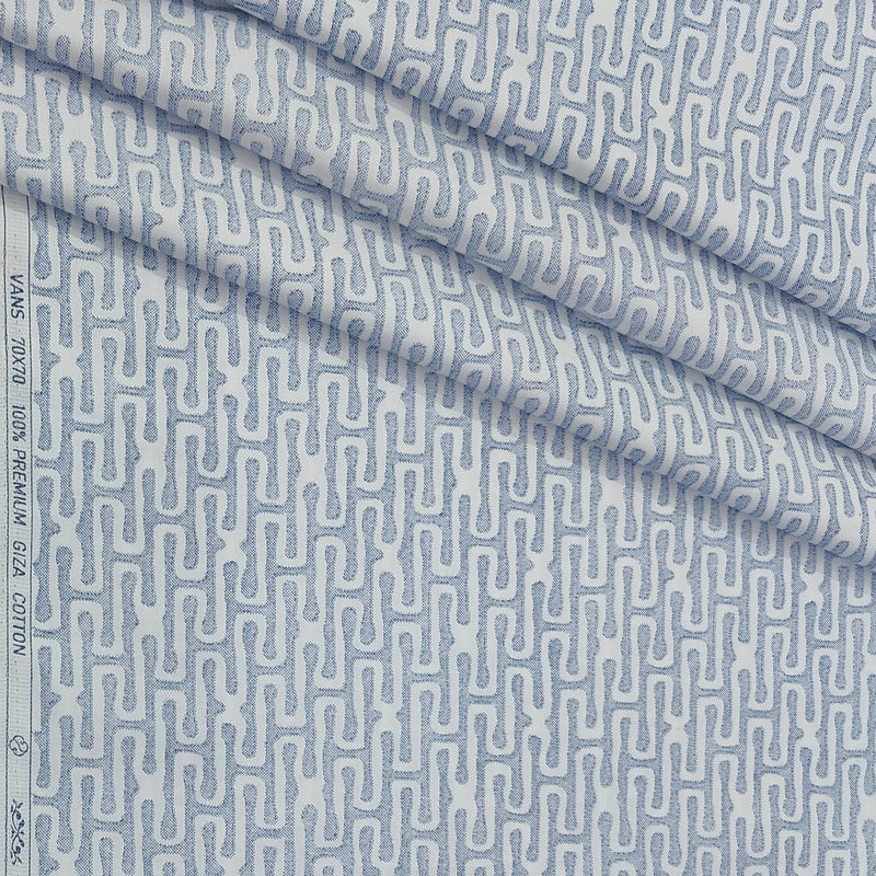 Shirt Fabric ManTire Giza Cotton Printed Colour Light Blue