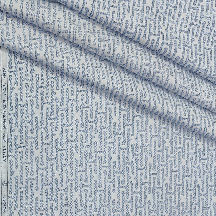 Shirt Fabric ManTire Giza Cotton Printed Colour Light Blue