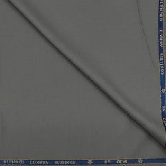Trouser Fabric OCM Super 130s Wool Blended Plain Colour Dusty Grey