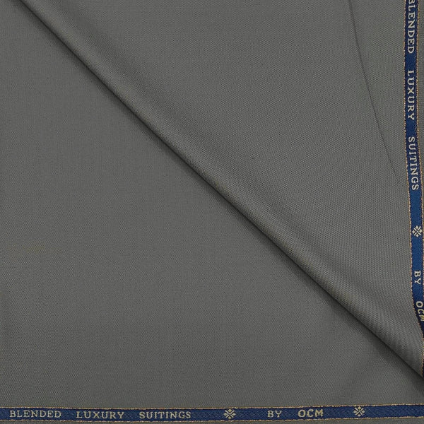 Trouser Fabric OCM Super 130s Wool Blended Plain Colour Dusty Grey
