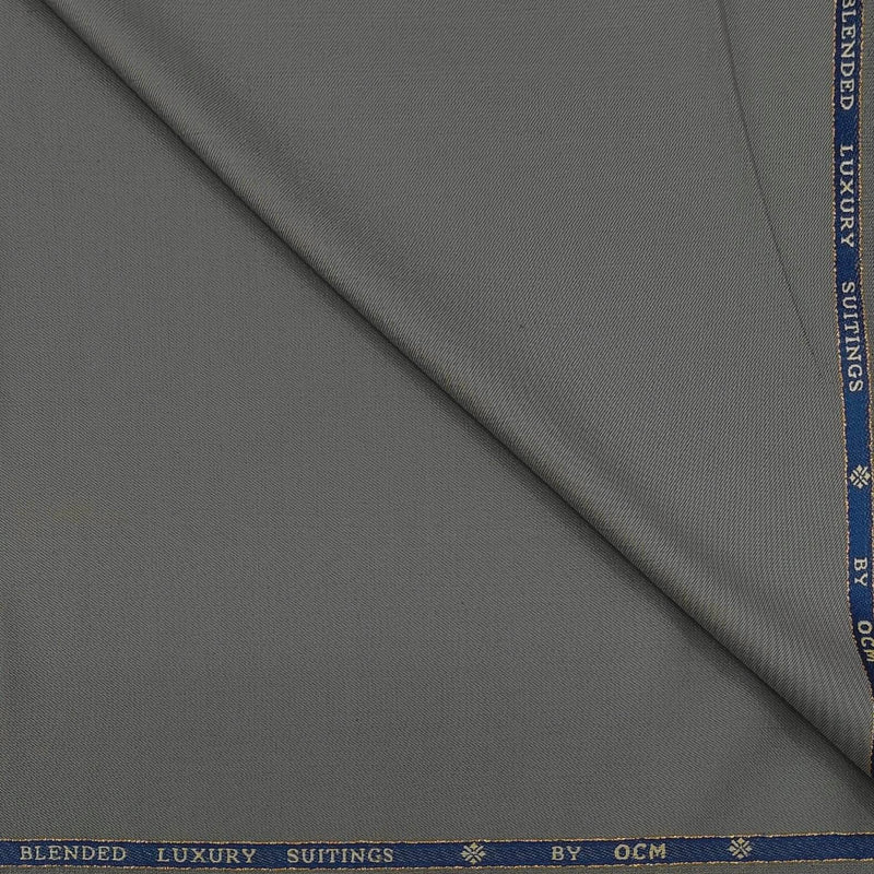 Trouser Fabric OCM Super 130s Wool Blended Plain Colour Dusty Grey