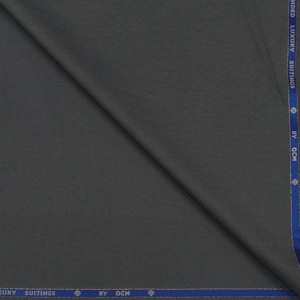 Trouser Fabric OCM Super 130s Wool Blended Plain Colour Zinc Grey
