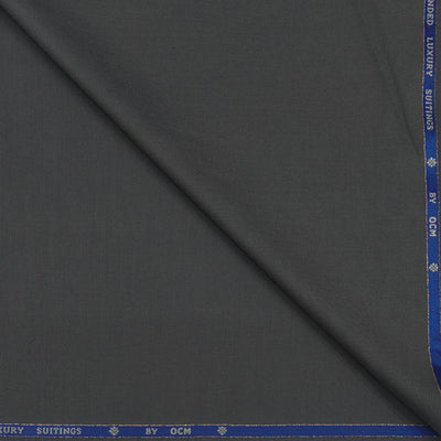 Trouser Fabric OCM Super 130s Wool Blended Plain Colour Zinc Grey