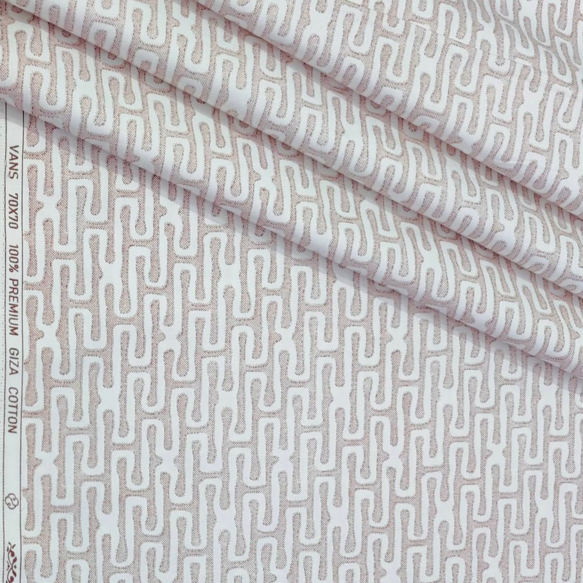 Shirt Fabric ManTire Giza Cotton Printed Colour Light Pink