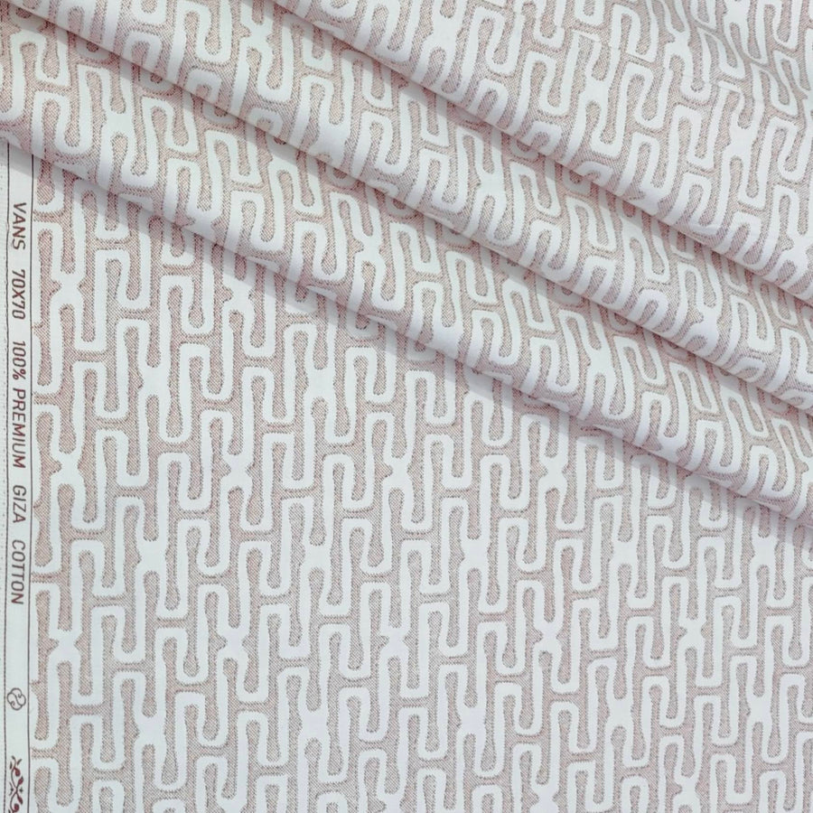 Shirt Fabric ManTire Giza Cotton Printed Colour Light Pink