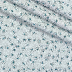 Shirt Fabric ManTire Giza Cotton Printed Colour Firozi